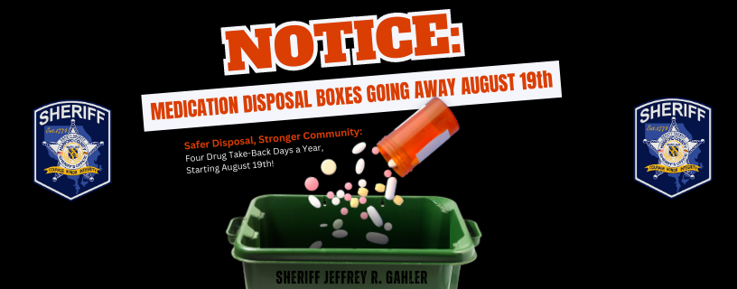 Medication Disposal boxes going away August 19th